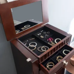 Tierra Contemporary Jewelry Armoire Merlot Brown - Powell Company -Furniture Sales Store GUEST 085558e9 c9e0 4e39 bd5e 249aa387810f