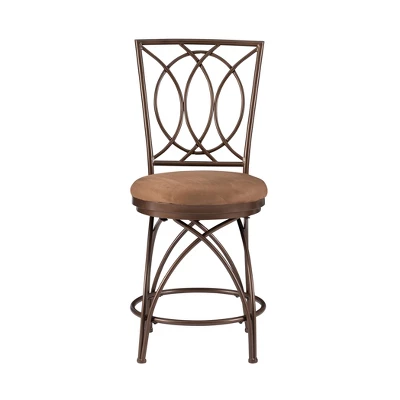 24.5" Dana Big & Tall Metal Crossed Legs Counter Height Barstool Bronze - Powell Company 4 24.5" Dana Big & Tall Metal Crossed Legs Counter Height Barstool Bronze - Powell Company - Image 2