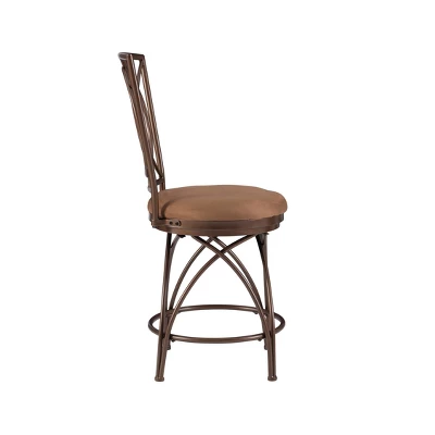 24.5" Dana Big & Tall Metal Crossed Legs Counter Height Barstool Bronze - Powell Company 5 24.5" Dana Big & Tall Metal Crossed Legs Counter Height Barstool Bronze - Powell Company - Image 3
