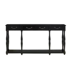 Spencer Spindle Console Table Black Crackle - Powell Company